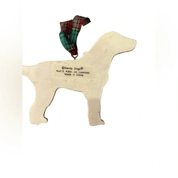 Kurt Adler Dandy Dogs Christmas Ornament DALMATION PUPPY Plaid Ribbon 4.5" - Picture 3 of 3
